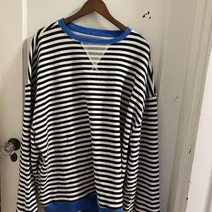 Free People- Classic Striped Oversized Crewneck